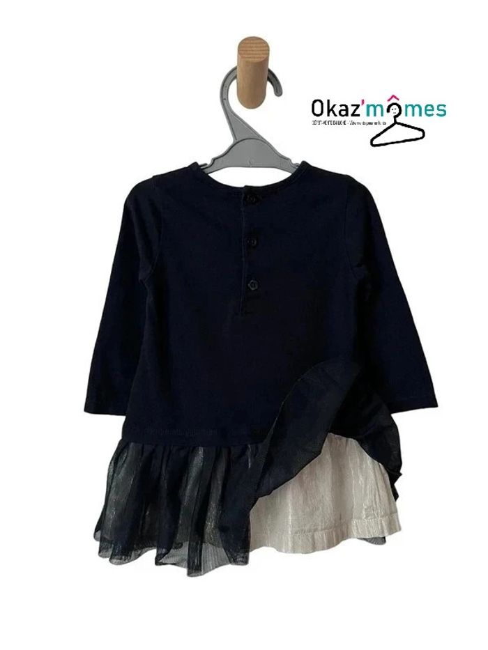 Robe manches longues effet “2 en 1”, motif fillette - 12 mois - photo numéro 3