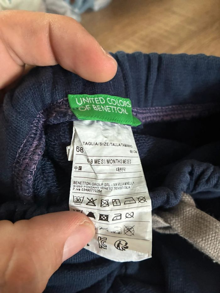 Pantalon coton benetton 6 mois bleu - photo numéro 2