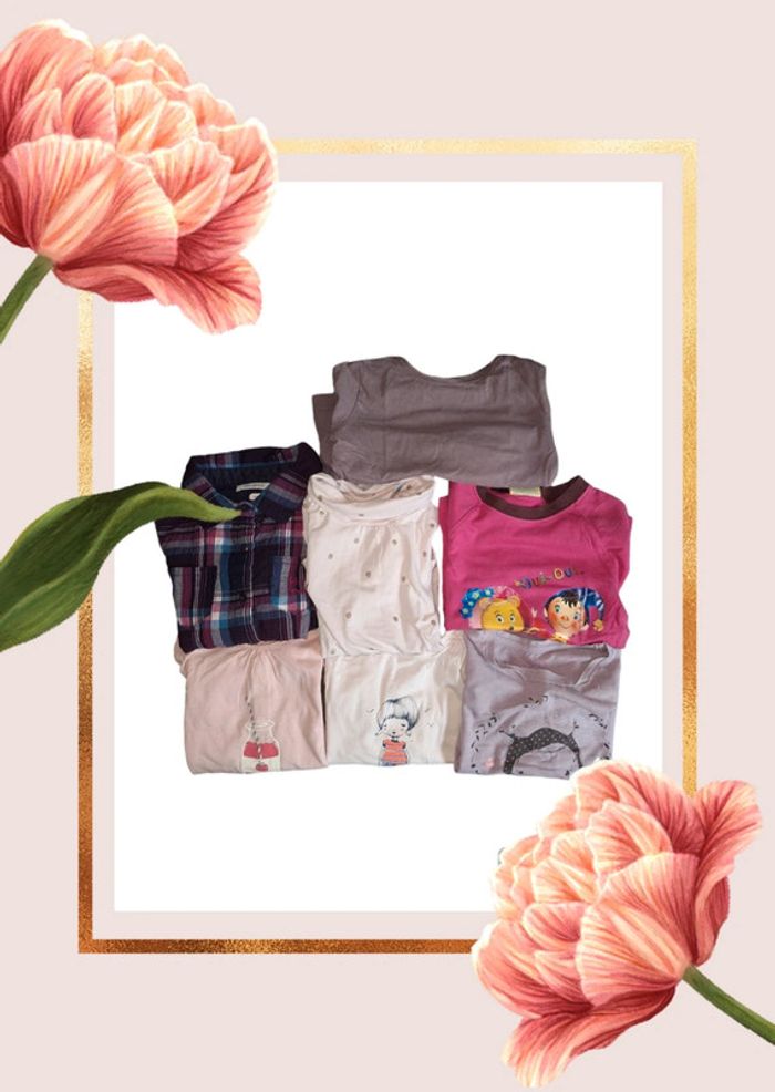 💫🌸 Lot de 7 t-shirts pour fille 🌸💫