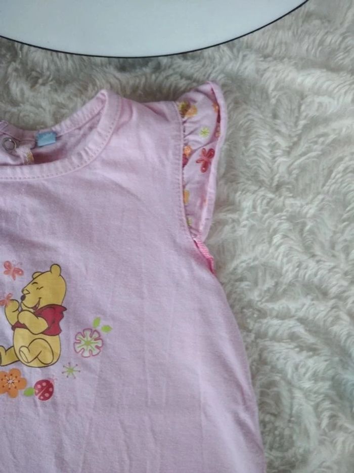 Robe Fille 12 mois Winnie l'ourson Fleurs Disney 100% coton - photo numéro 5