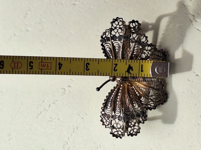 Broche en argent filigrané en forme de papillon - photo numéro 10