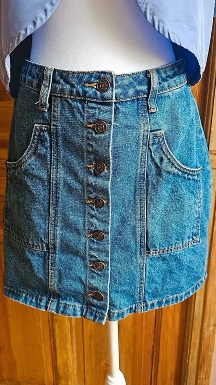 Jupe en jeans denim taille haute