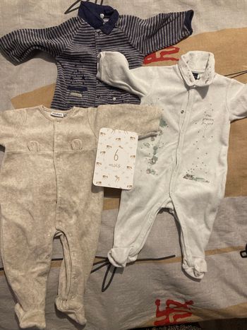 Lot 3 pyjamas chaud manches longues 6 mois