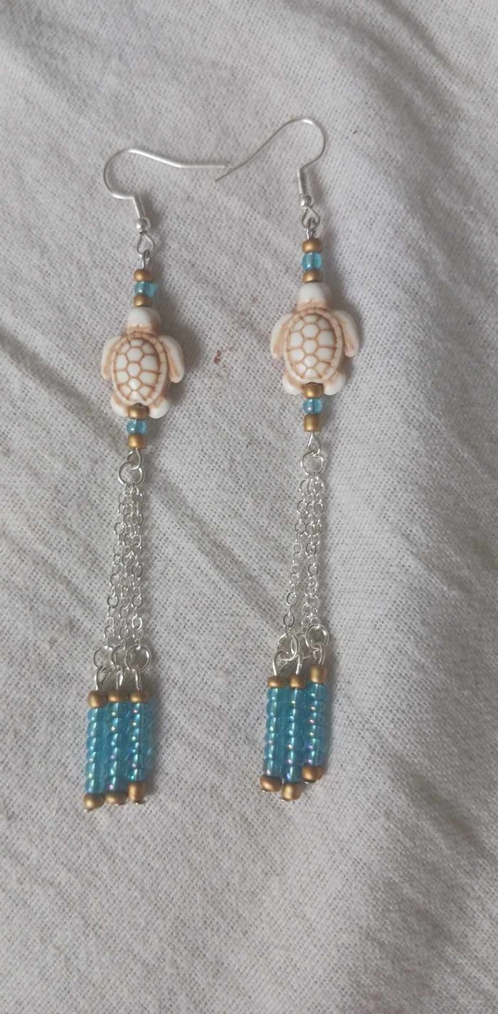 Boucle d'oreille tortue - photo numéro 2