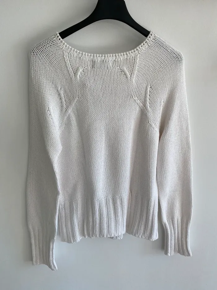 Pull blanc sweater house - photo numéro 5