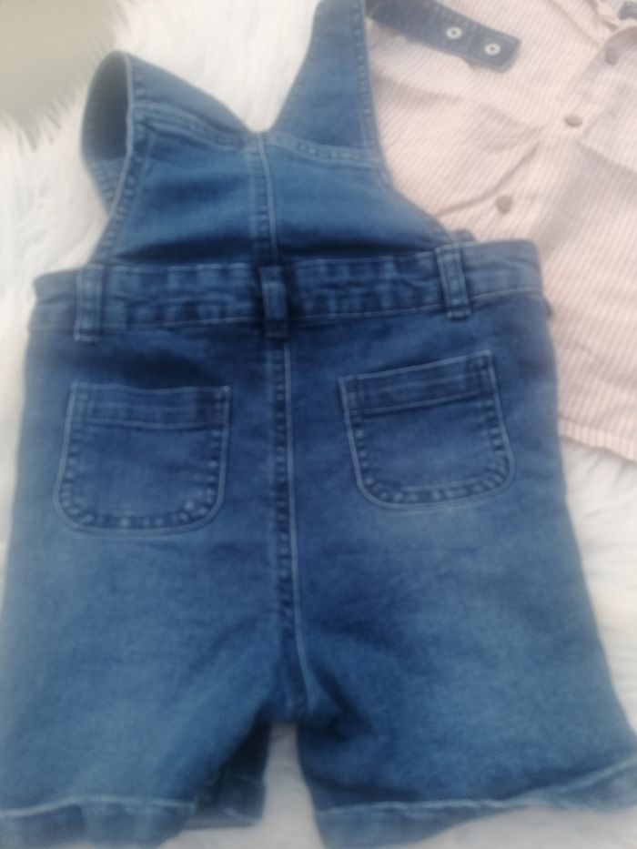 Ensemble garçon 2ans chemise lin et short à bretelles - photo numéro 5