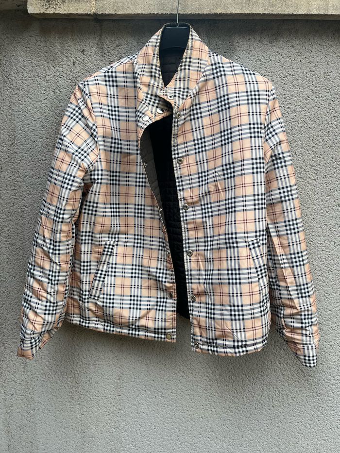 Veste réversible tartan et kaki marron taille L - photo numéro 3