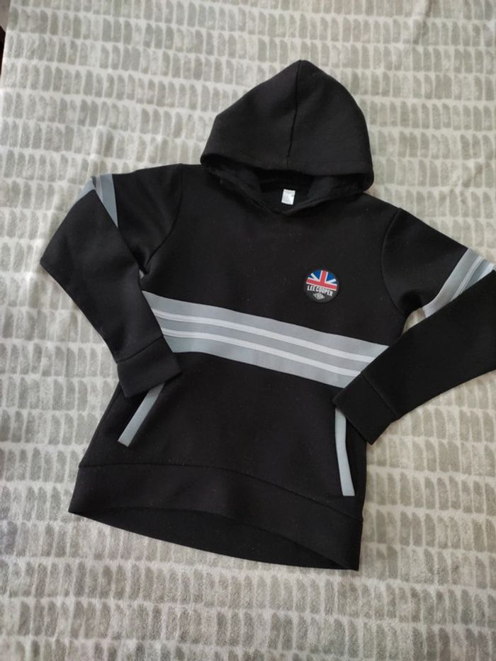 Sweat capuche noir et gris Lee Cooper taille s - photo numéro 1