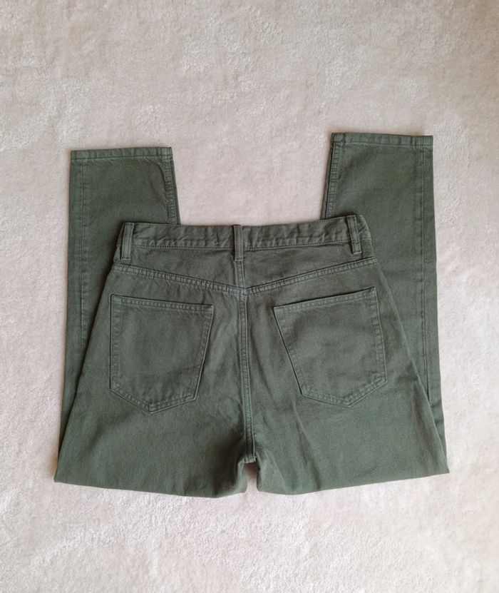 Jean Zara kaki taille haute 40 neuf 4 boutons 100% coton - photo numéro 9