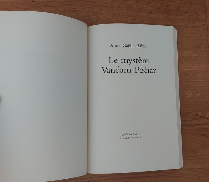 Le mystère Vandam Pishar - l'école des loisirs - photo numéro 2