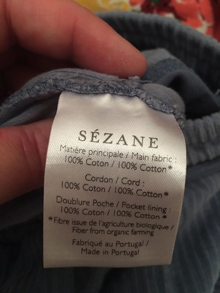 Pantalon de jogging velours côtelé  bleu vintage sezane - photo numéro 4