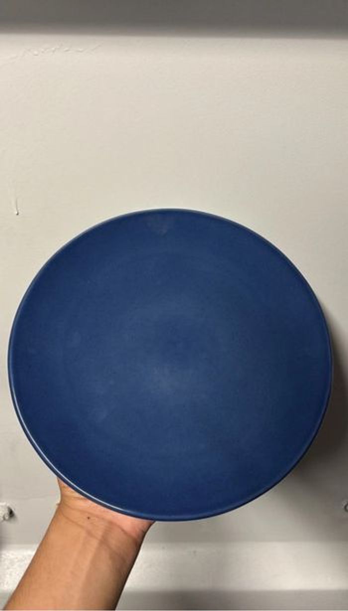 Lot Assiettes Plates Neuf Céramique Bleu Profond Style Moderne Vaisselle Table Neuf - photo numéro 4