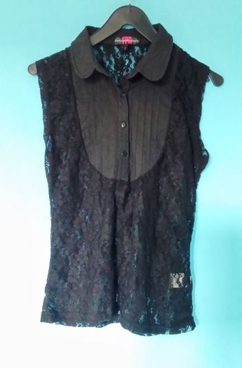 🖤 Chemisier noir à dentelle Fashion private company taille 38 🖤