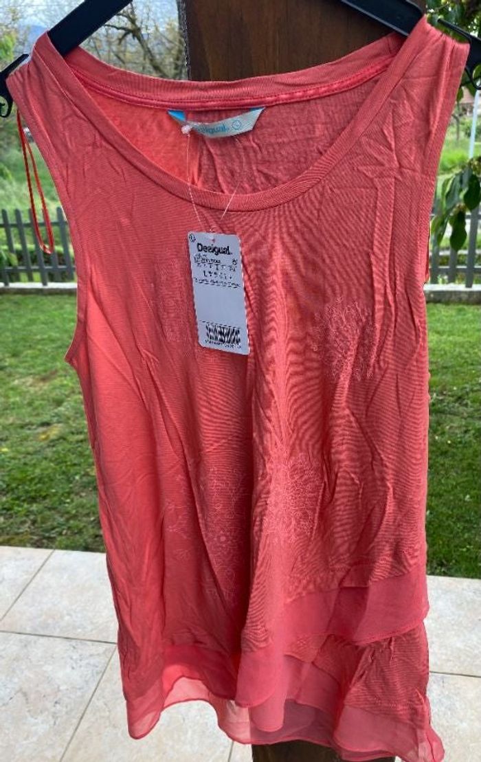 TUNIQUE DESIGUAL CORAIL NEUF