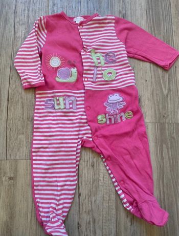 Pyjama léger rose tex baby 12 mois fille