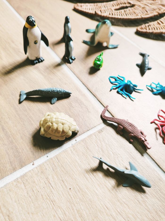 🐧Lot divers animaux marins crabes, pinguin..Montessori en plastique - photo numéro 2