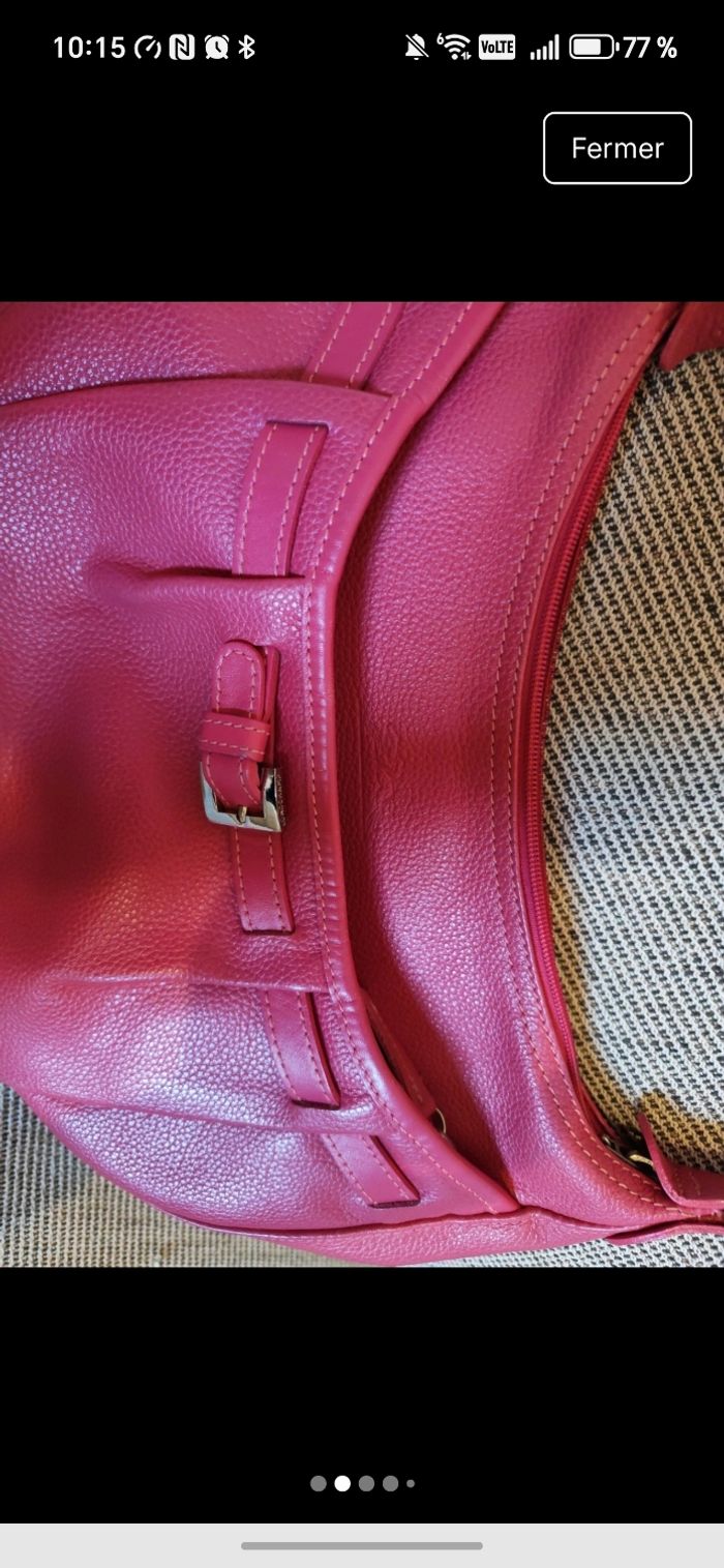 sac longchamp cuir rose - photo numéro 2