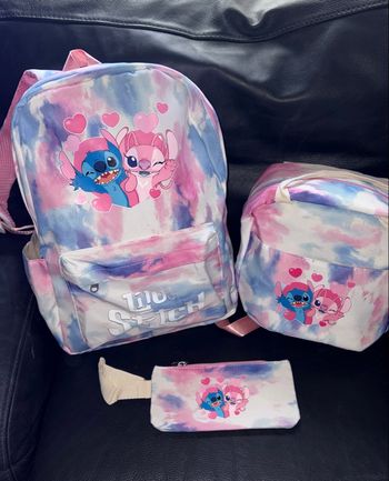Ensemble sac à dos LILO & STITCH avec sac à collation et plumier assortis NEUF et emballé Waterproof