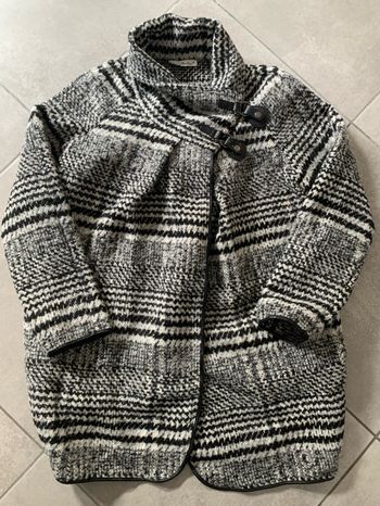 Beau manteau noir et blanc taille L