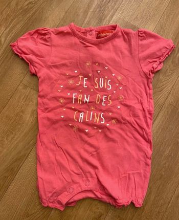 Barboteuse framboise 9 mois