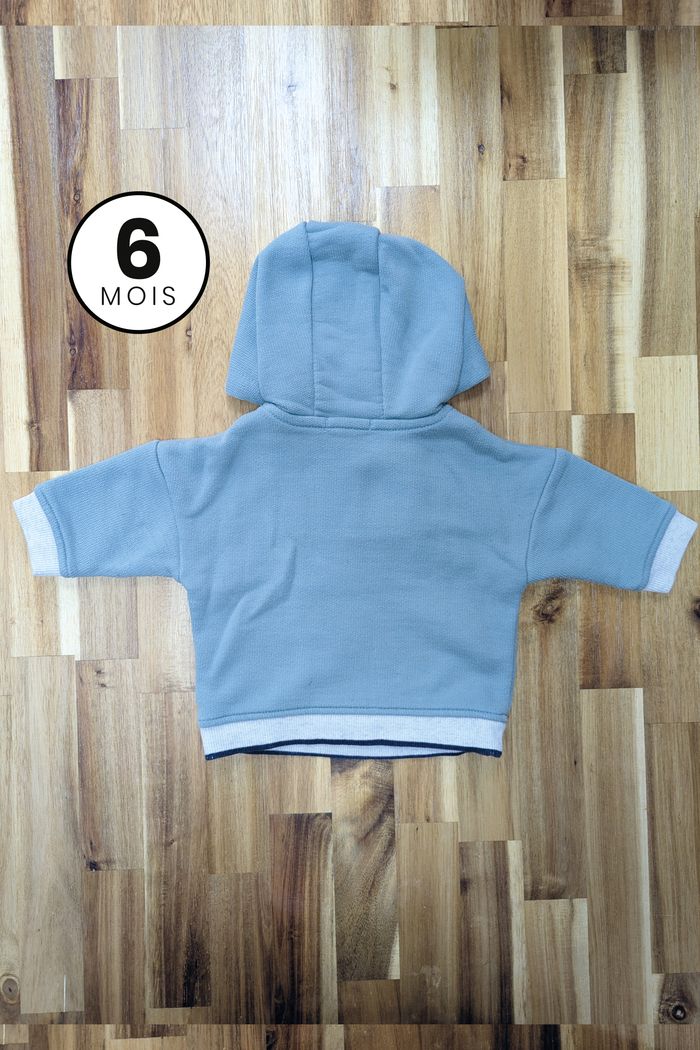 Pull / Sweat à capuche vert - Foret renard texturé - Obaïbi 6 mois - photo numéro 2