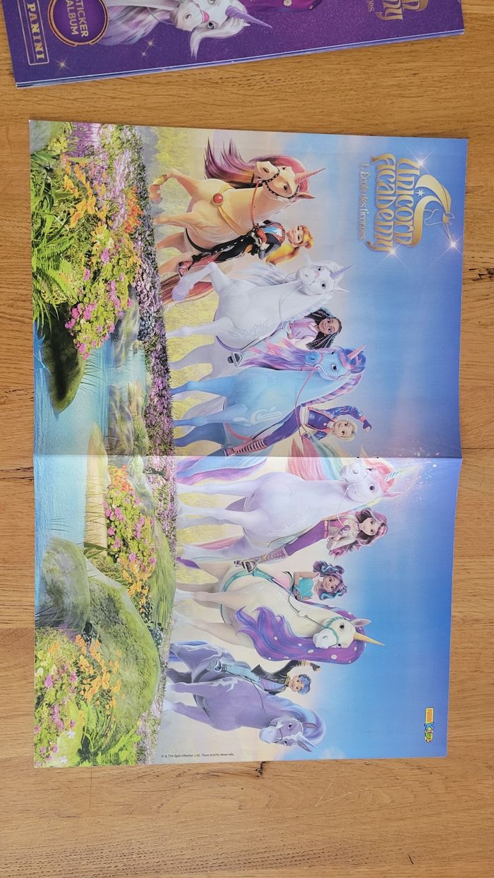 Lot L'école des licornes : 1 album panini , 3 planches de tatouage temporaire, 1 poster - photo numéro 9