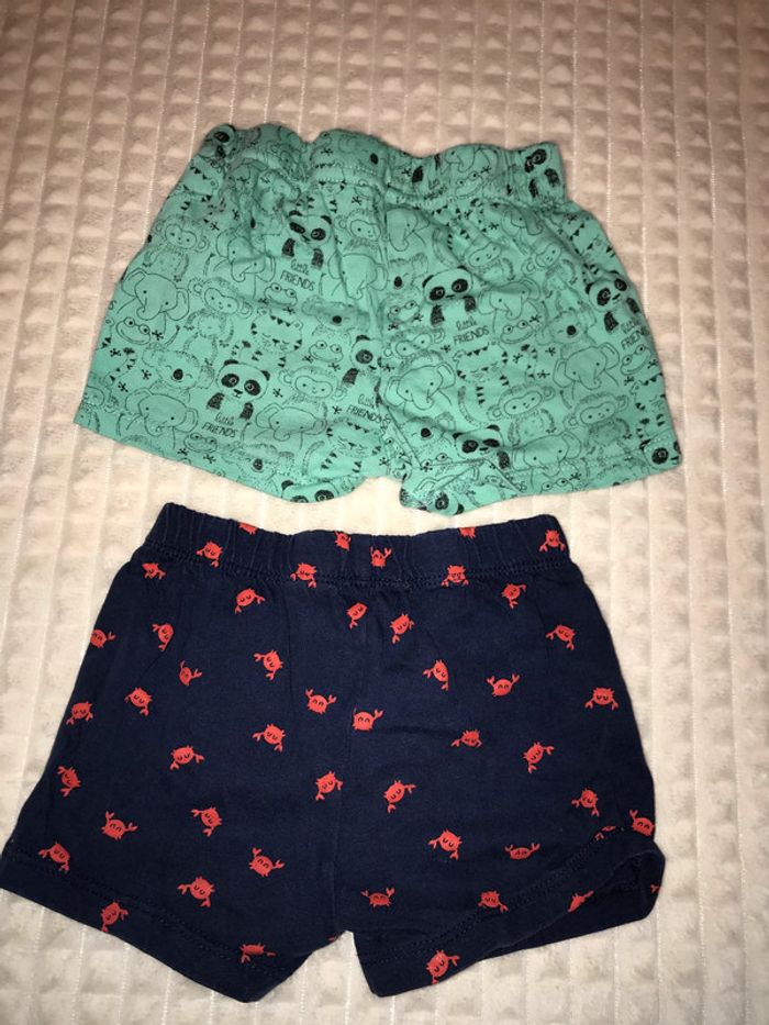 lot de 2 shorts 12 mois