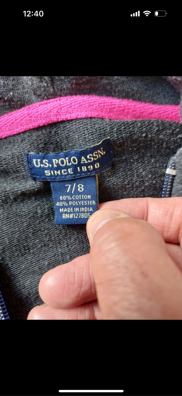 Veste avec capuche U.S Polo ASSN. taille 7 / 8 ans - photo numéro 3