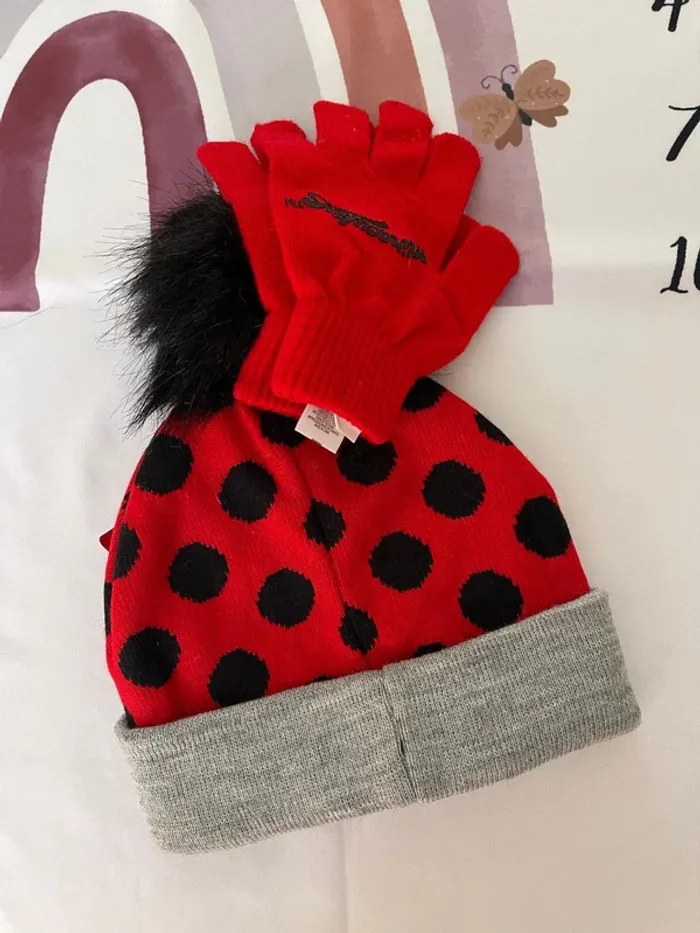 Ensemble bonnet + gants fille – Miraculous – Taille 4/6 ans 🐞 - photo numéro 2