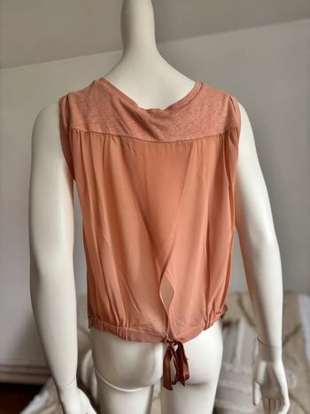 T-shirt en lin dos transparent T1 Sandro