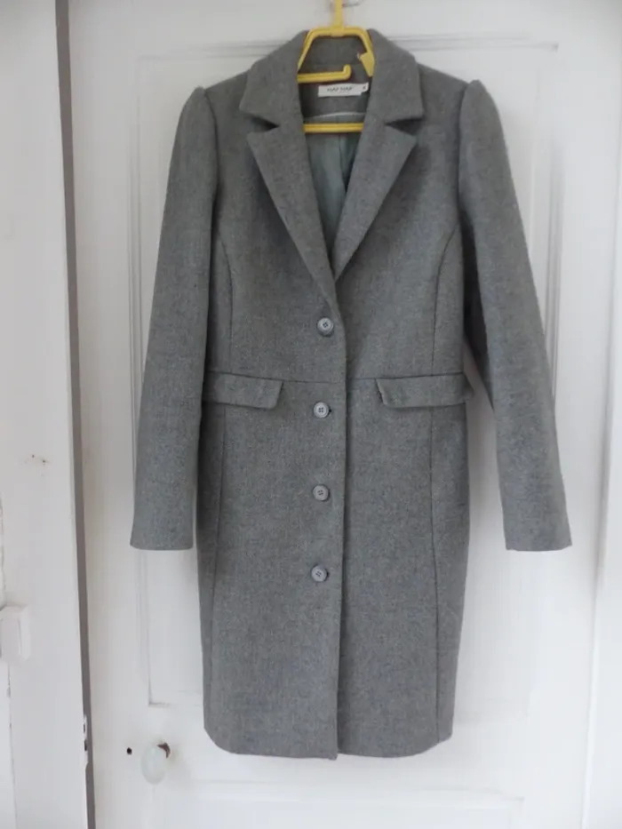 magnifique manteau/veste longue 50% laine