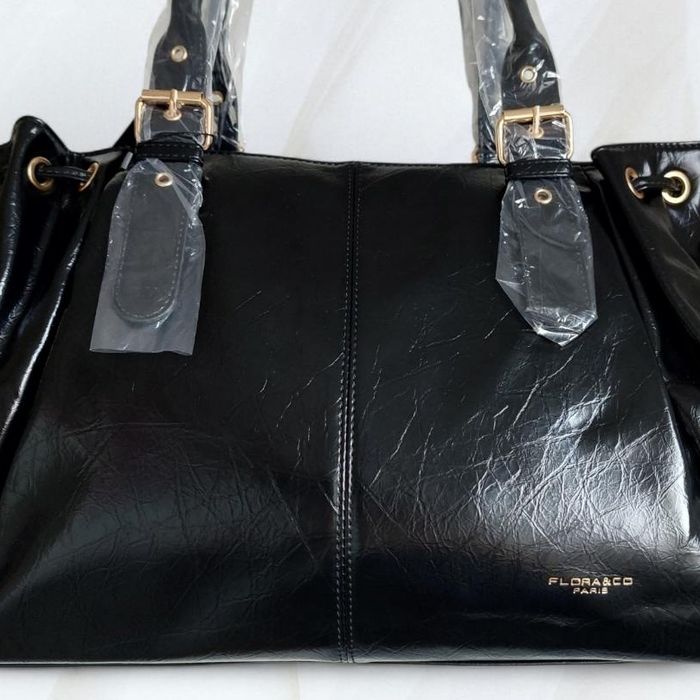 Grand sac craquelé noir Flora Co - photo numéro 7