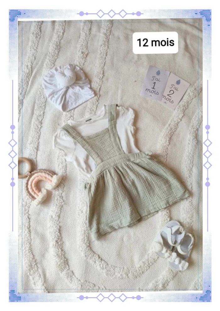 Robe fille gaze de coton 12 mois - photo numéro 2