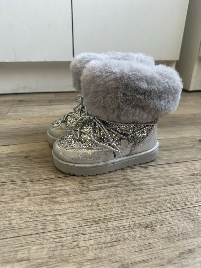 Bottes de neige ski gris argentée fourré taille 25 kiabi - photo numéro 5