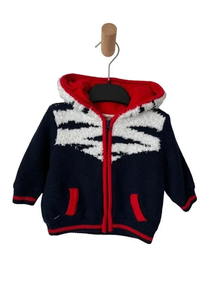 Gilet chaud zippé avec capuche à oreilles - Catimini 6 mois (68cm) - photo numéro 2