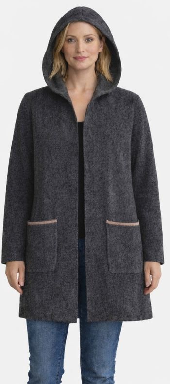 Gilet long noir neuf avec capuche