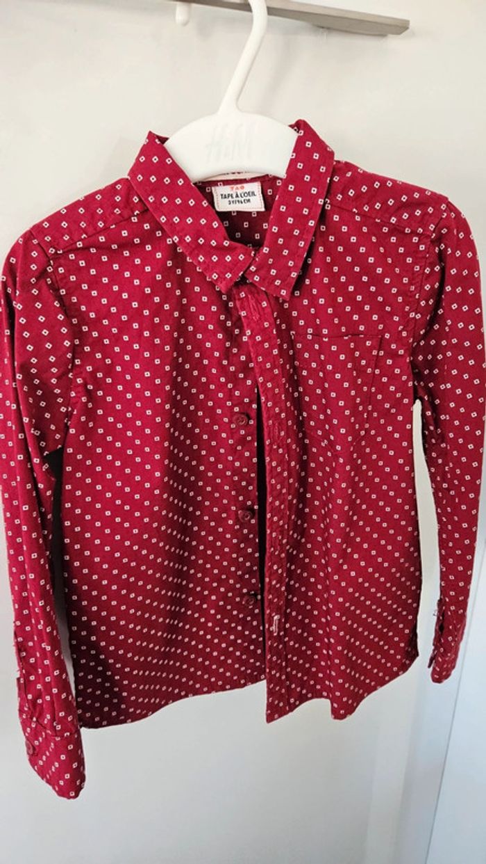 Chemise rouge bordeaux et blanc, taille 3 ans, Tape-à-l'oeil - photo numéro 2