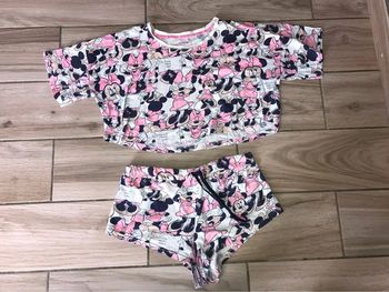 Ensemble short et haut blanc et rose S