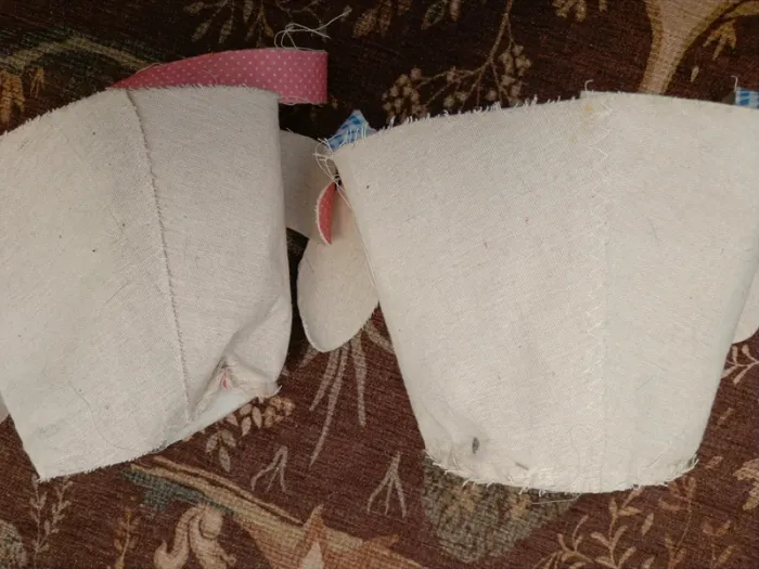 Lot de 2 paniers lapin bleu et rose en tissus - photo numéro 3