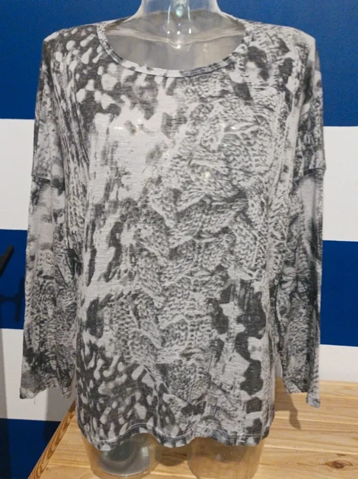 Blouse manches longues gris femme taille 44/46