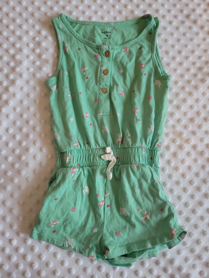 Combinaison printemps/été vert d’eau – KIABI – Motif tortue