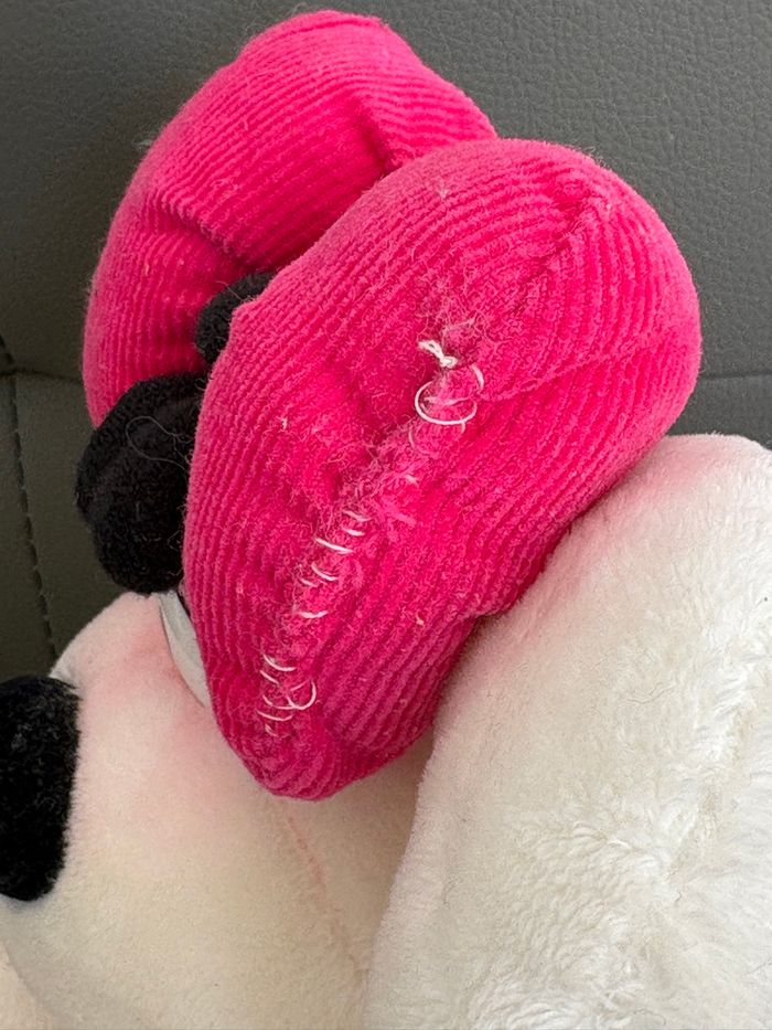 Peluche Diddlina avec une robe rose & nœud assorti - photo numéro 4