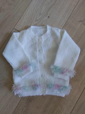 Gilet fille fait main 9 mois (78)