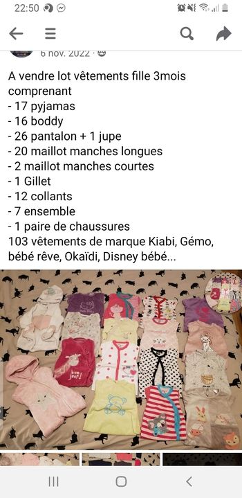 Vêtements fille 3 mois