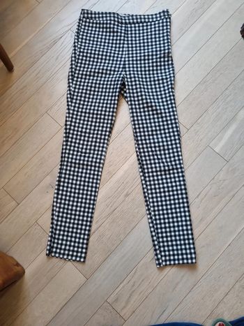 Pantalon vichy 38 stradivarius noir et blanc
