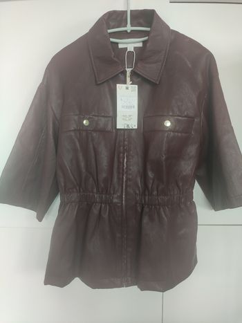 Zara veste faux cuir marron L