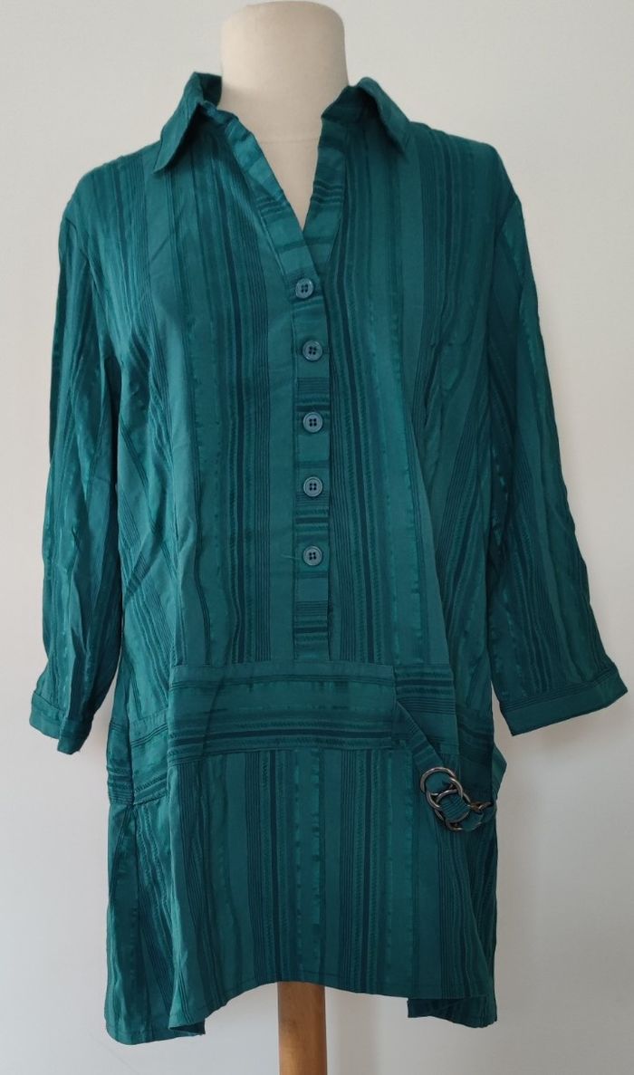 Tunique femme Jacqueline Riu taille 46 bleu turquoise - Très bon état
