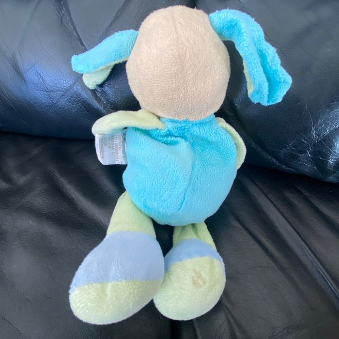 DOUDOU CHIEN BEIGE BLEU VERT DOUKIDOU 23CM - photo numéro 2