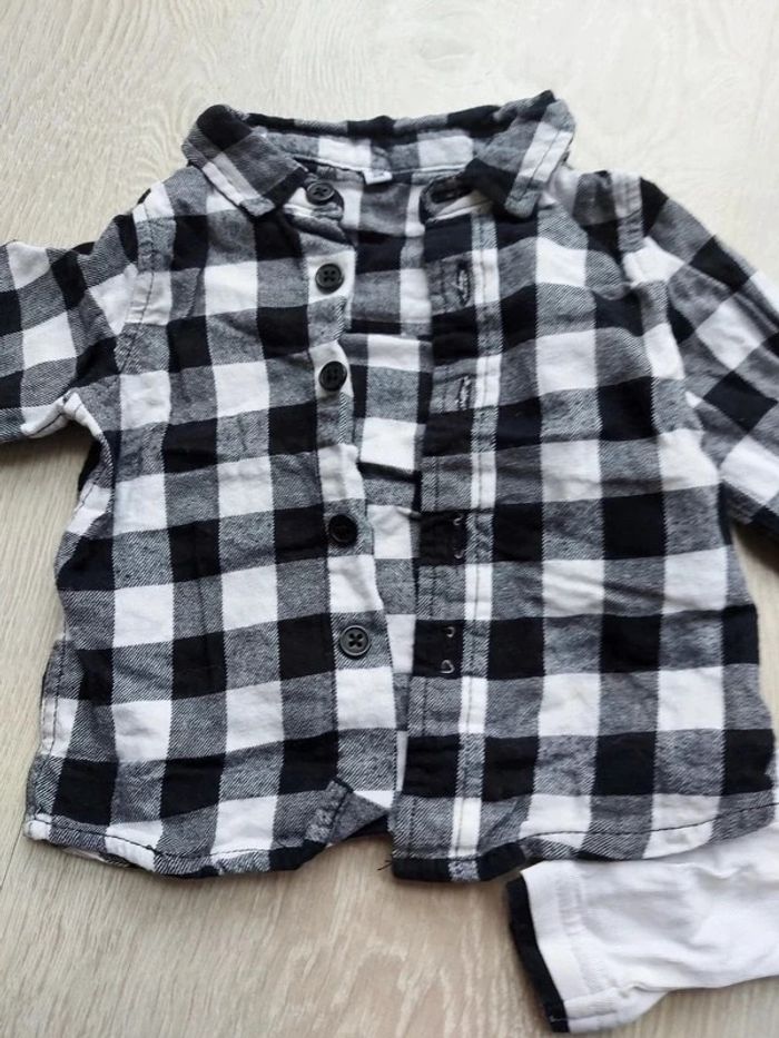 Ensemble lulu castagnette et chemise à carreaux 3 mois - photo numéro 7