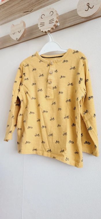 Maillot longues manches moutarde vélo 36 mois kiabib